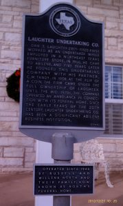 Historic marker for Laughter Undertaking Company.