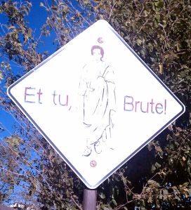 Art in traffic warning sign media.