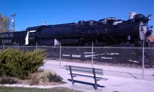 Steam engine for the Atchison, Topeka and Santa Fe Railway.