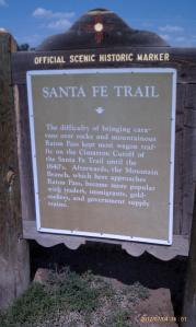One of many Santa Fe Trail markers. This one in Cimarron.
