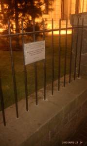 An old fence on the courthouse square.