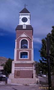 A lonely clock tower.
