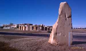 The heel stone of the Stonehenge replica.