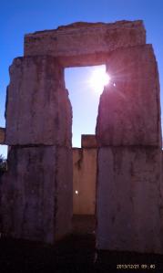 The light appears in yonder gap.