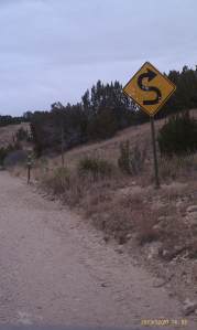 A road hazard lies ahead.