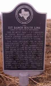 Historic marker for the south XIT boundary.