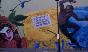 Part two of three depicts music and dance.