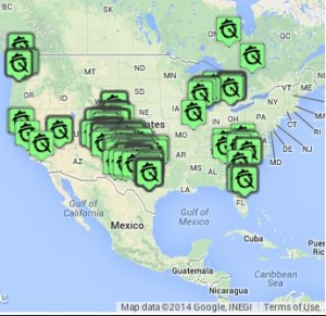 Art Qingxit locations across North America.