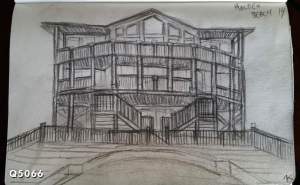 An original sketch at poolside.