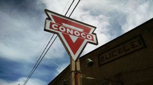 An old filling station sign.