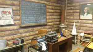 A one room school house.