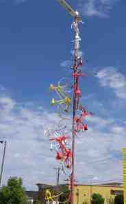 Vertical parking and lighting.