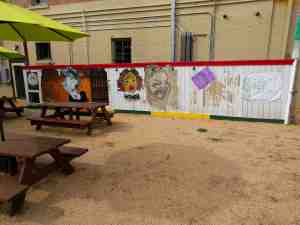 A little art in a little backyard.