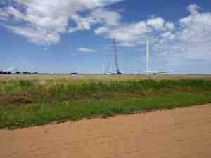 Down on the wind farm.