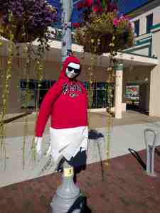 The crows ate his lower half.