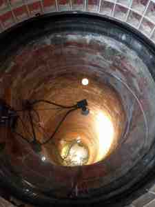 Water bubbles down below.