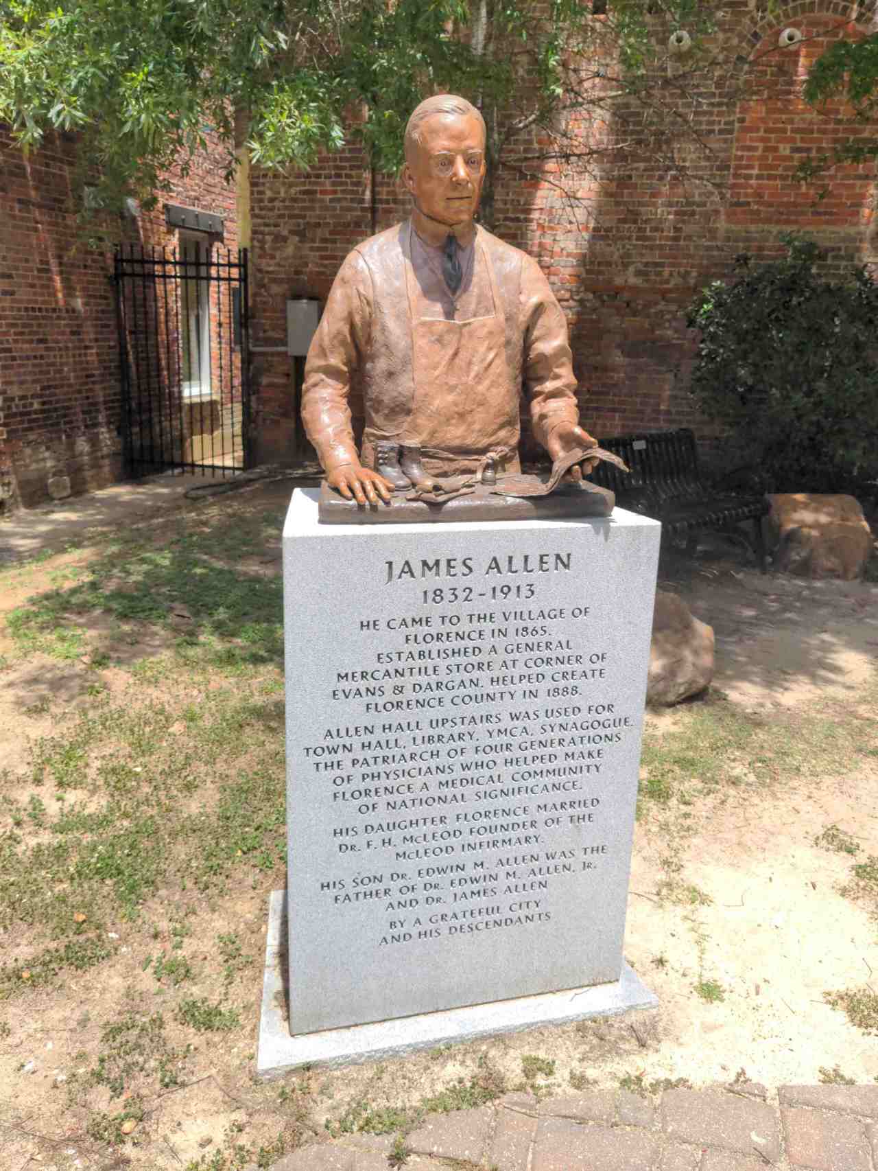 Bronze sculpture of James Allen.
